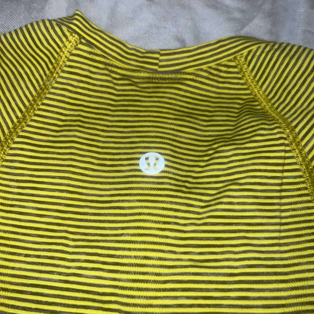 lululemon athletica Striped Yellow Shirt